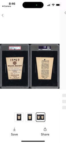 1969 Ny Mets World Series Press Pass Ticket Shea Stadium Game 5 Psa 5 Pop 1 Rare