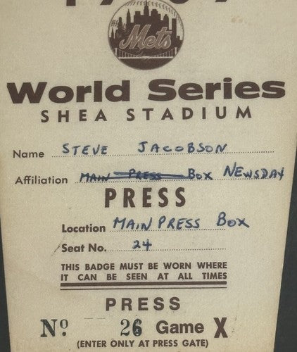 1969 Ny Mets World Series Press Pass Ticket Shea Stadium Game 5 Psa 5 Pop 1 Rare