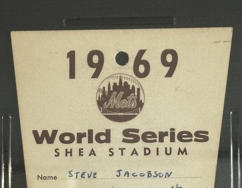 1969 Ny Mets World Series Press Pass Ticket Shea Stadium Game 5 Psa 5 Pop 1 Rare
