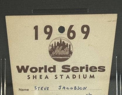 1969 Ny Mets World Series Press Pass Ticket Shea Stadium Game 5 Psa 5 Pop 1 Rare