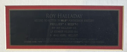 Roy Halladay Signed 8x10 Framed Photo No Hitter Dirt Lineup Card Auto MLB COA