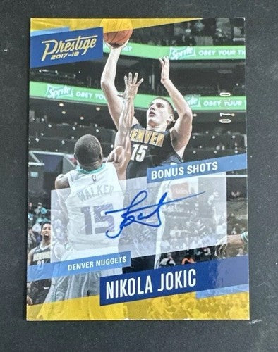 Nikola Jokic 2017 Prestige Bonus Shots Signed sp auto 7/10 Rare Nuggets MVP