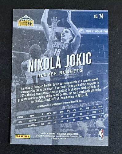 Nikola Jokic 2017 Prestige Bonus Shots Signed sp auto 7/10 Rare Nuggets MVP