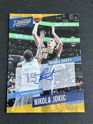 Nikola Jokic 2017 Prestige Bonus Shots Signed sp auto 7/10 Rare Nuggets MVP