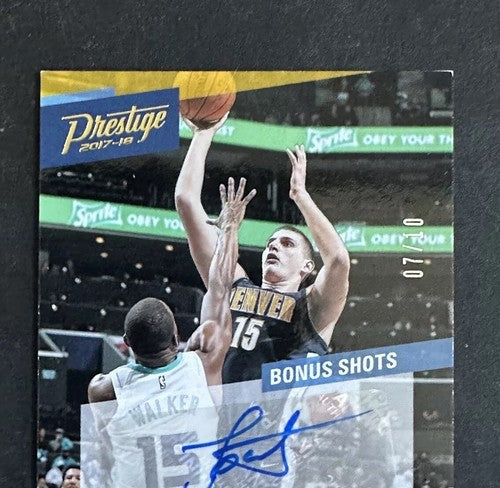 Nikola Jokic 2017 Prestige Bonus Shots Signed sp auto 7/10 Rare Nuggets MVP