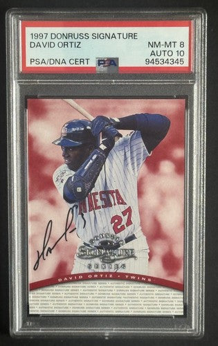 1997 Donruss Signature David Ortiz Rookie Signed Psa 8 & Psa 10 Auto Mint Rc