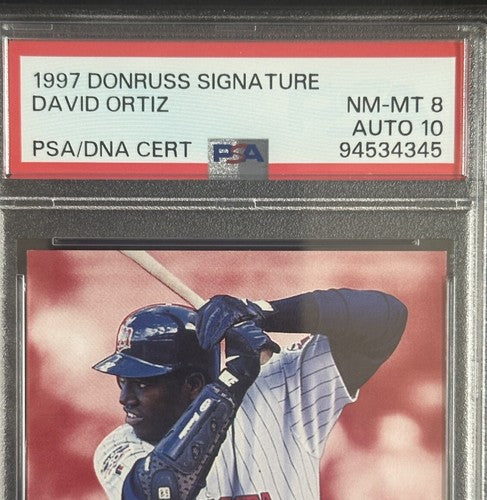 1997 Donruss Signature David Ortiz Rookie Signed Psa 8 & Psa 10 Auto Mint Rc