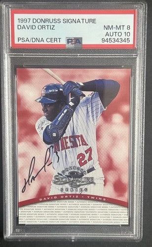 1997 Donruss Signature David Ortiz Rookie Signed Psa 8 & Psa 10 Auto Mint Rc