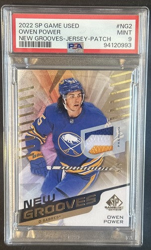2022-23 SP Game Used Owen Power New Grooves Rc Premium Patch 5/5 Psa 9 MT Pop 1