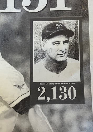 Cal Ripken Jr 2131 Iron Man Record 9/7/ 1995 Newsday printing plate 1/1 Original