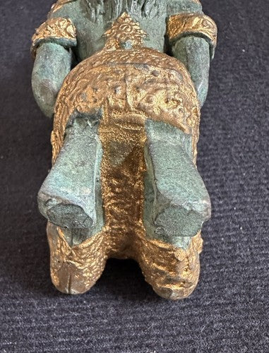 Thai Kneeling Gold Gilt Bronze Brass TEPPANOM Buddha Angel Statue 6”