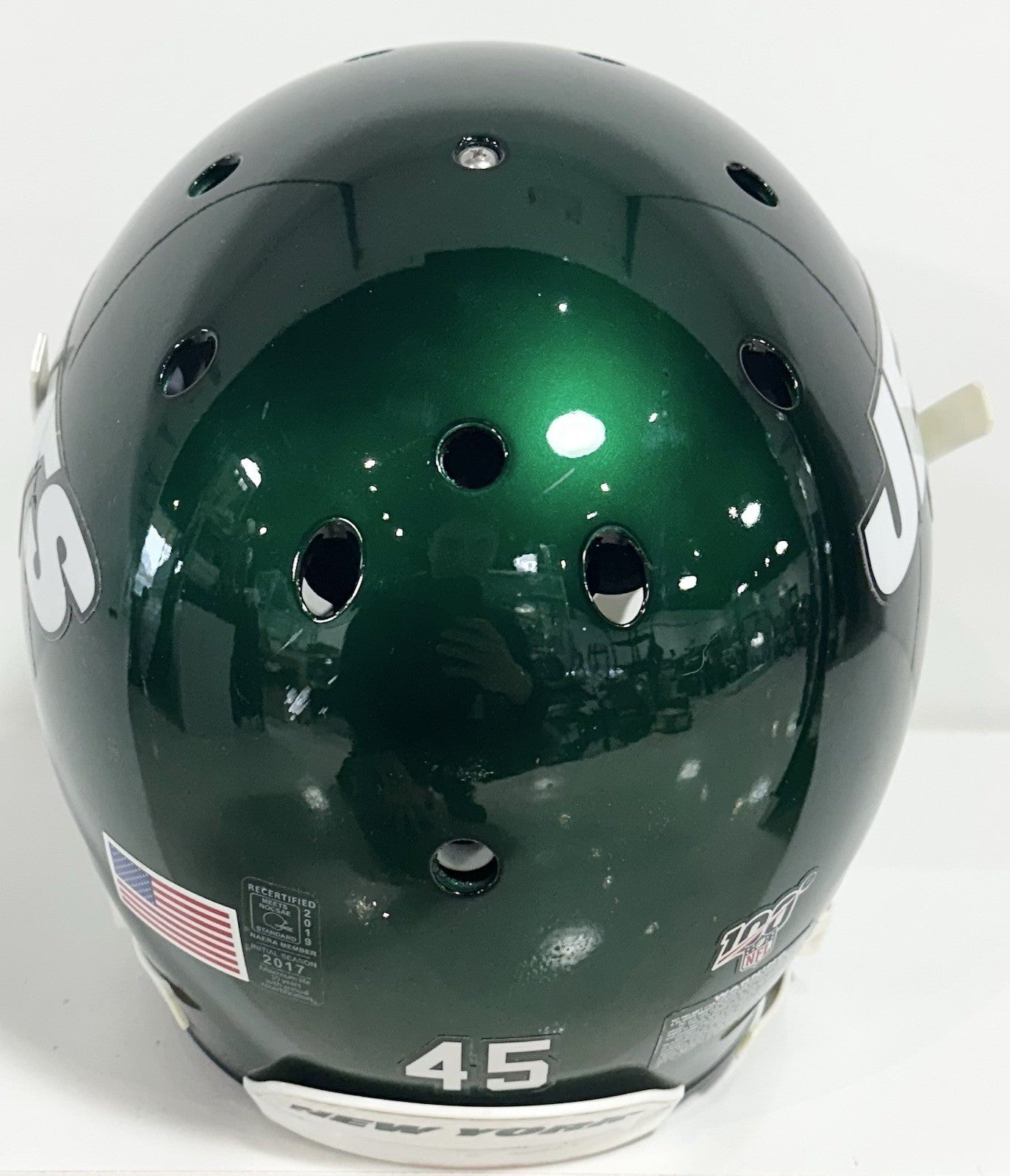 Rontez Miles 2017 Game Used NY Jets Schutt Authentic FS Helmet Visor #45 COA