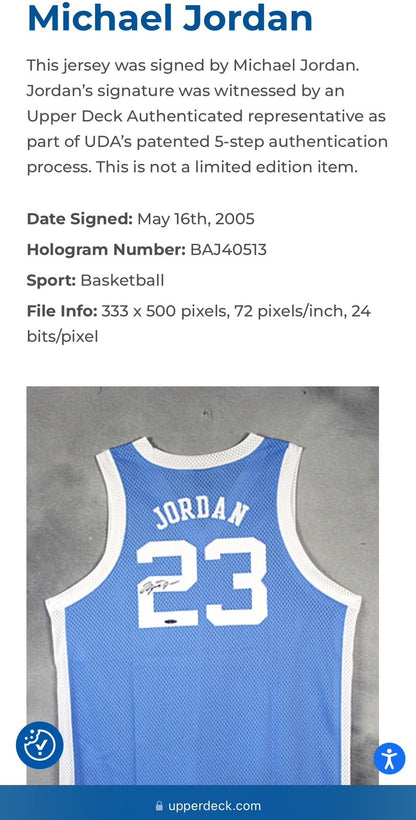 Michael Jordan Signed Suede Framed Nike UNC Jersey Mint Auto UDA COA HOF #23