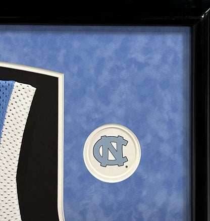 Michael Jordan Signed Suede Framed Nike UNC Jersey Mint Auto UDA COA HOF #23