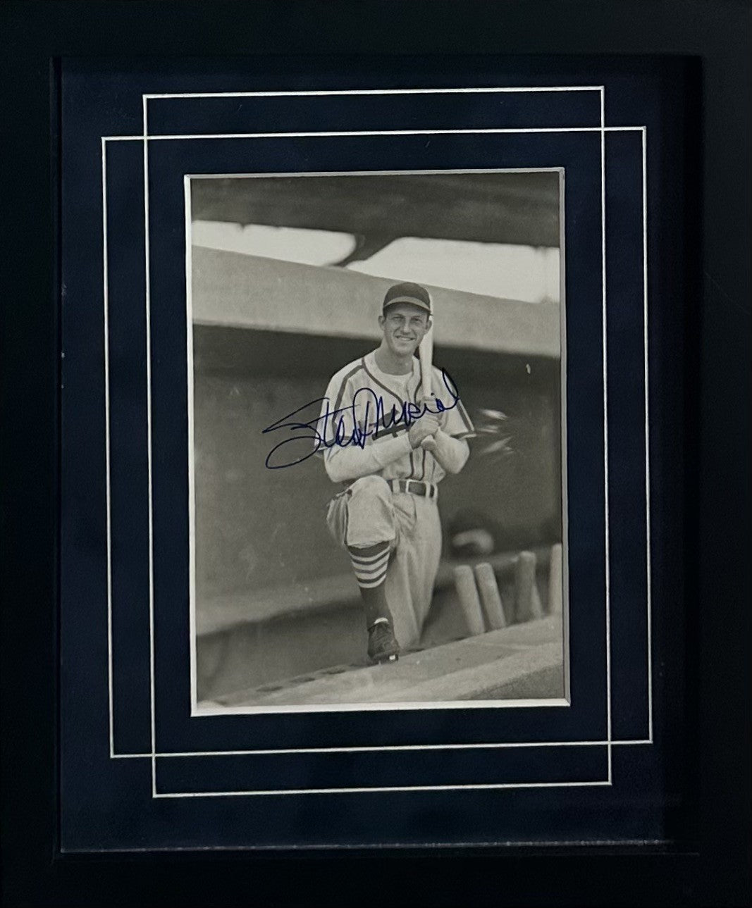 Stan Musial Signed 9x11 Suede Framed Photo Cardinals Autograph PSA COA HOF
