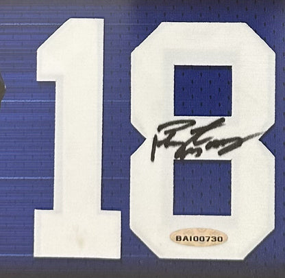Peyton Manning Signed Framed Mini Jersey #18 Photo Collage Auto Colts UDA HOF