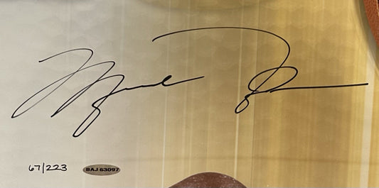 Michael Jordan Signed Breaking Through Framed Photo 3D Bulls LE Auto UDA COA HOF