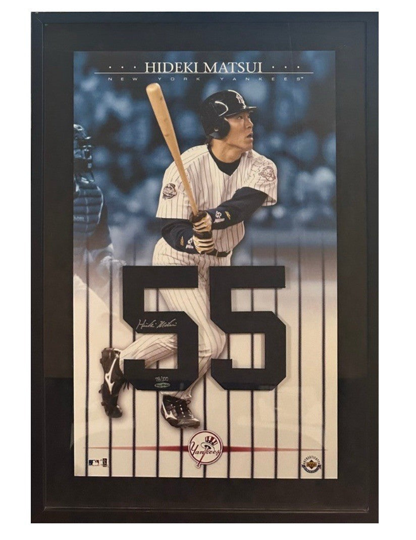 Hideki Matsui Signed Framed Jersey #55 Photo Yankees /100 Rookie Auto WS MVP UDA