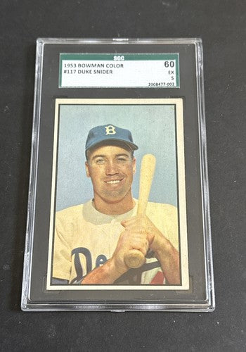 1953 Bowman Color #117 Duke Snider Brooklyn Dodgers SGC 5 Ex Clean Beauty Hof