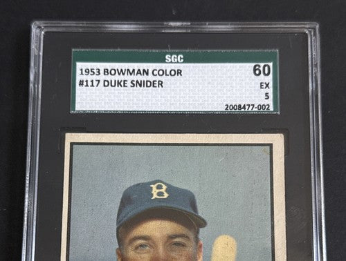 1953 Bowman Color #117 Duke Snider Brooklyn Dodgers SGC 5 Ex Clean Beauty Hof