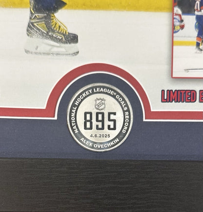 Alex Ovechkin Framed Highland Mint 895 Record Goal Photo Silver Coin Capitals LE