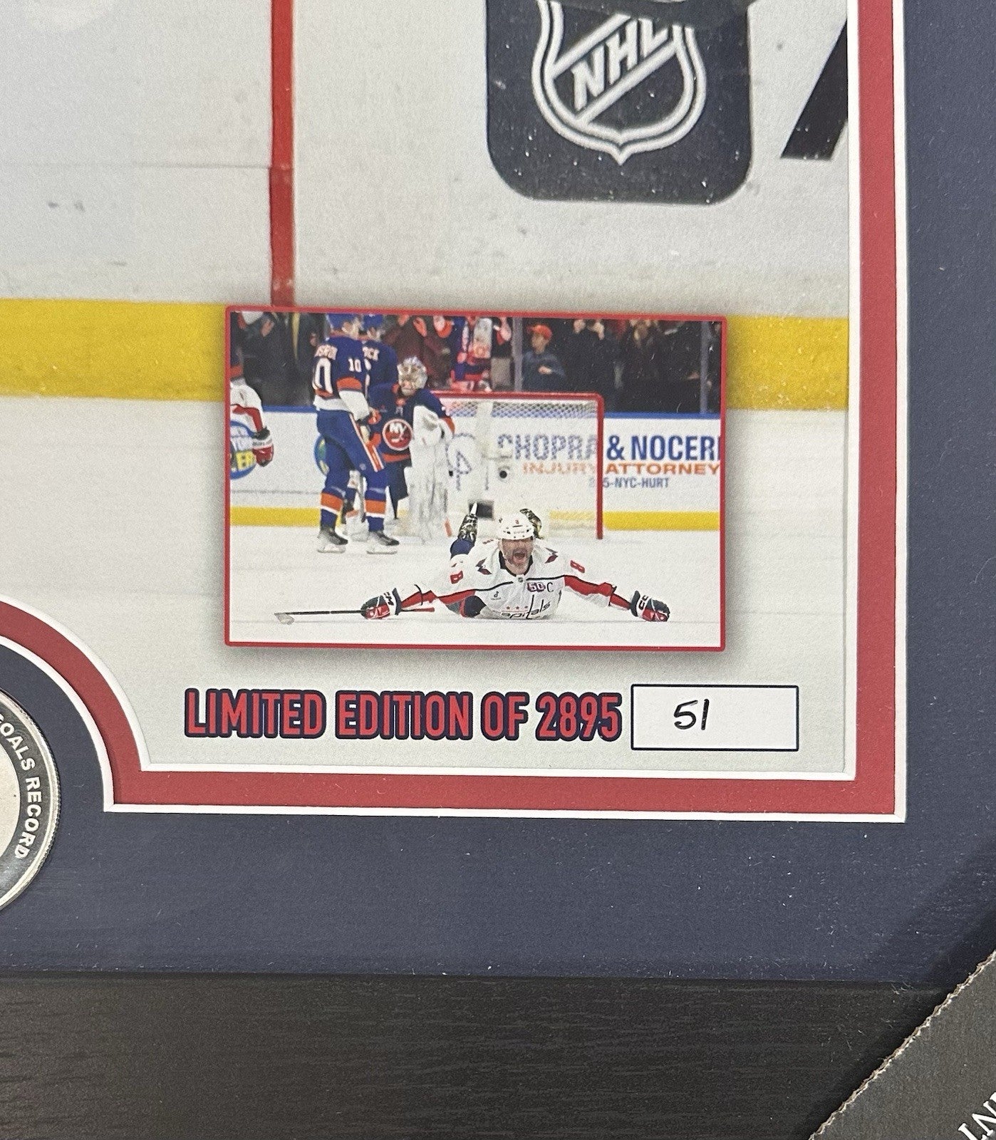 Alex Ovechkin Framed Highland Mint 895 Record Goal Photo Silver Coin Capitals LE