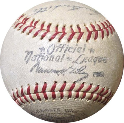 Stan Musial & Lou Burdette Signed 1963  Warren Giles N.L Baseball Cardinals COA