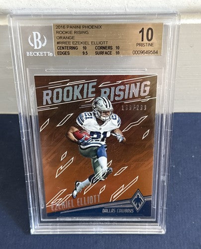 panini phoenix rookie rising 2016 EZEKIEL ELLIOTT Rc BGS 10 PRISTINE orange /299