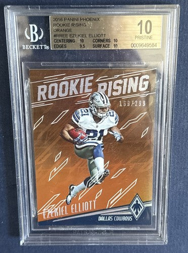 panini phoenix rookie rising 2016 EZEKIEL ELLIOTT Rc BGS 10 PRISTINE orange /299