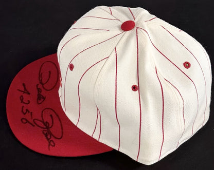 Pete Rose Signed Authentic Roman Reds Hat New Era 4256 Autograph Fanatics COA
