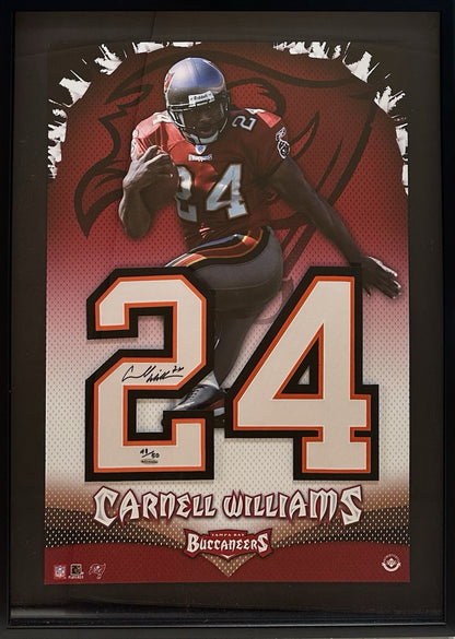 Cadillac Williams Signed 26x36 Framed Jersey #24 Photo LE Auto Buccaneers UDA