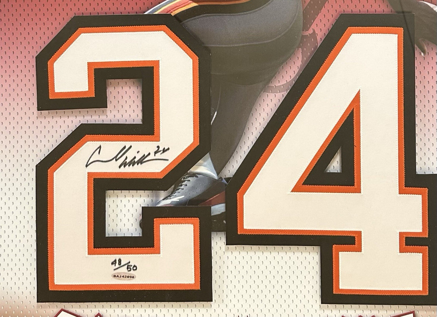 Cadillac Williams Signed 26x36 Framed Jersey #24 Photo LE Auto Buccaneers UDA