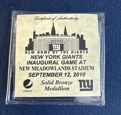 2010 NY GIANTS INAUGURAL MEADOWLANDS STADIUM GAME COMMEMORATIVE COIN MINT W COA