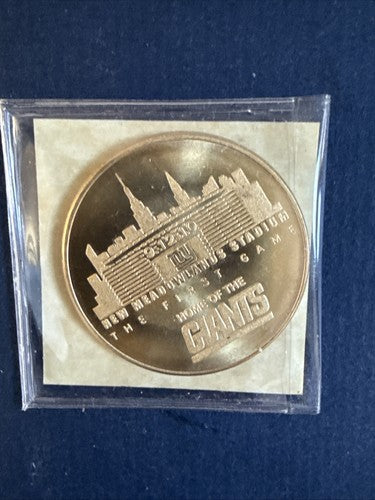 2010 NY GIANTS INAUGURAL MEADOWLANDS STADIUM GAME COMMEMORATIVE COIN MINT W COA