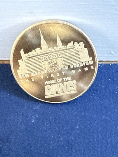 2010 NY GIANTS INAUGURAL MEADOWLANDS STADIUM GAME COMMEMORATIVE COIN MINT W COA