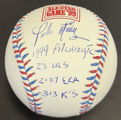 Pedro Martinez Signed Official 1999 ASG Baseball 4 Stat LE Auto Red Sox JSA HOF