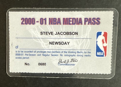 2000 01 NBA Season Press Pass Media Ticket Kobe Bryant 2nd Championship Lakers