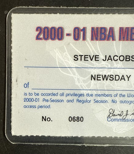 2000 01 NBA Season Press Pass Media Ticket Kobe Bryant 2nd Championship Lakers