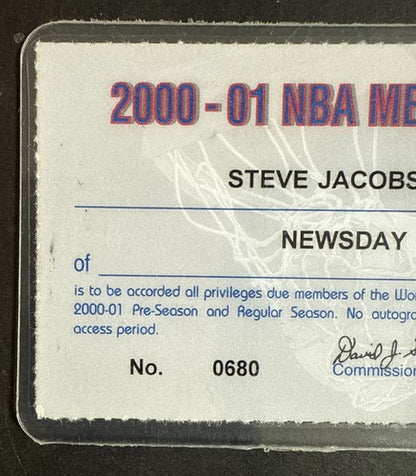 2000 01 NBA Season Press Pass Media Ticket Kobe Bryant 2nd Championship Lakers