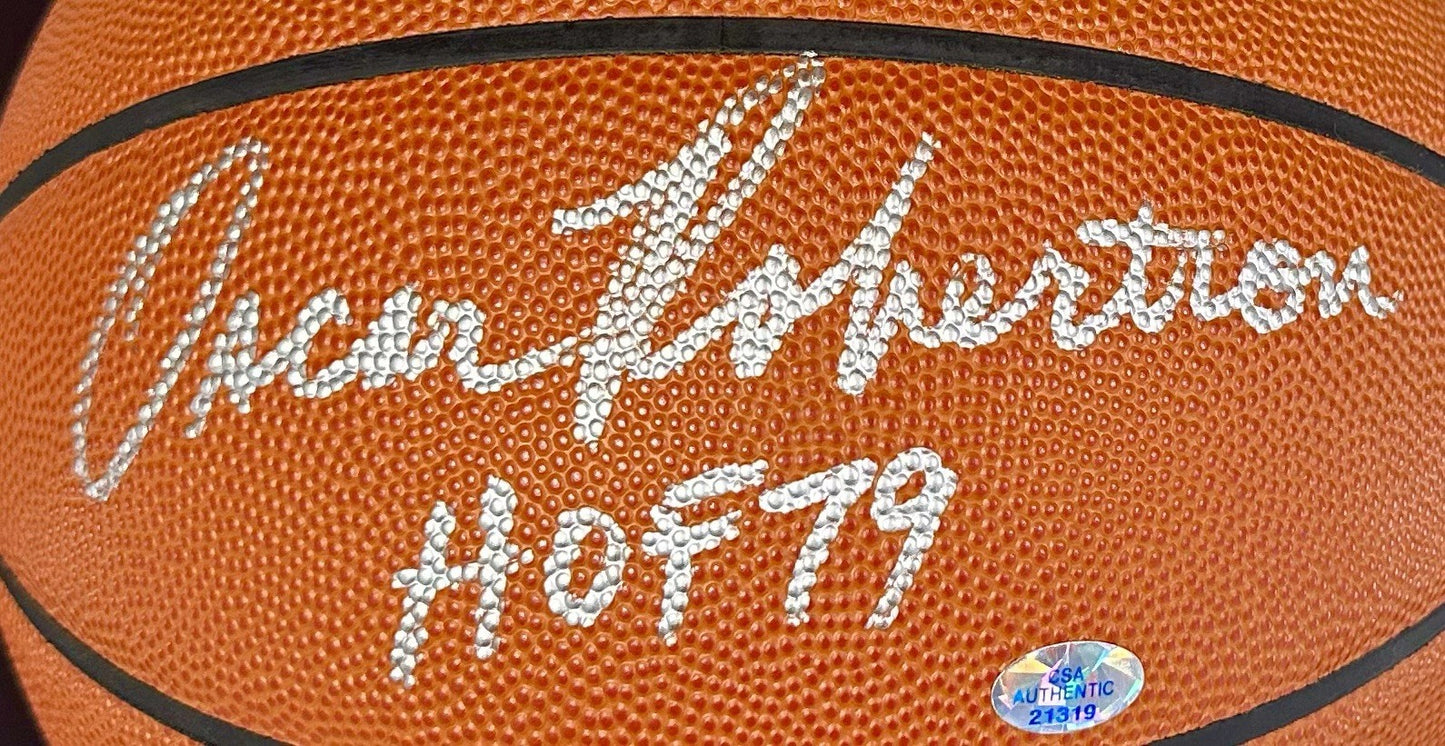 Oscar Robertson Signed Official NBA Game Basketball Bucks HOF 79 Auto PSA COA