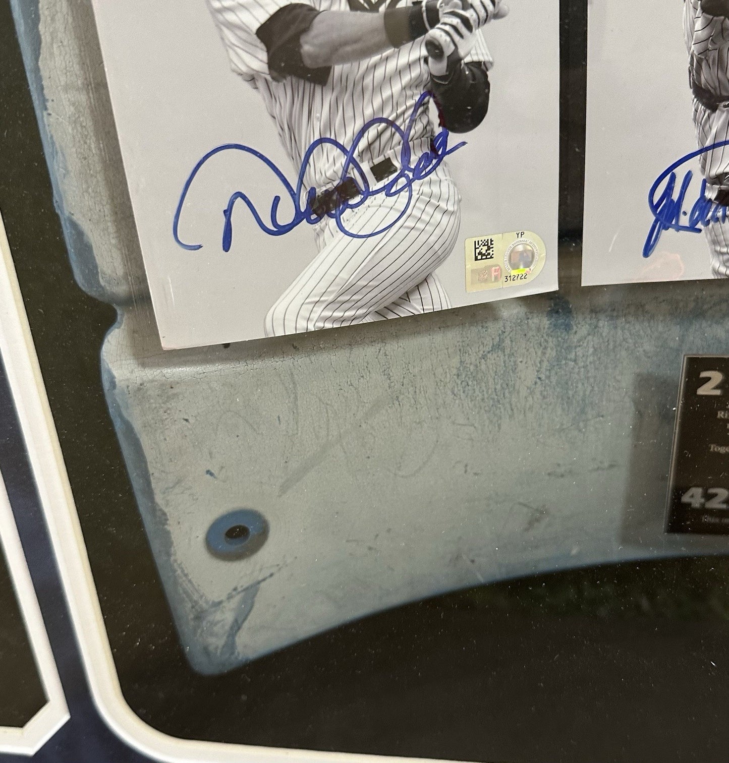 Yankees Core 4 Signed Framed Photo Collage Seatback Shadowbox Jeter Auto MLB HOF