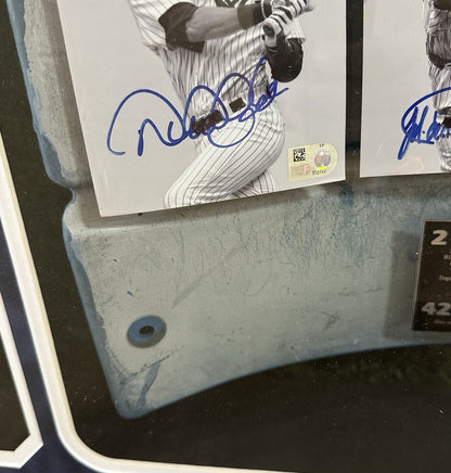 Yankees Core 4 Signed Framed Photo Collage Seatback Shadowbox Jeter Auto MLB HOF