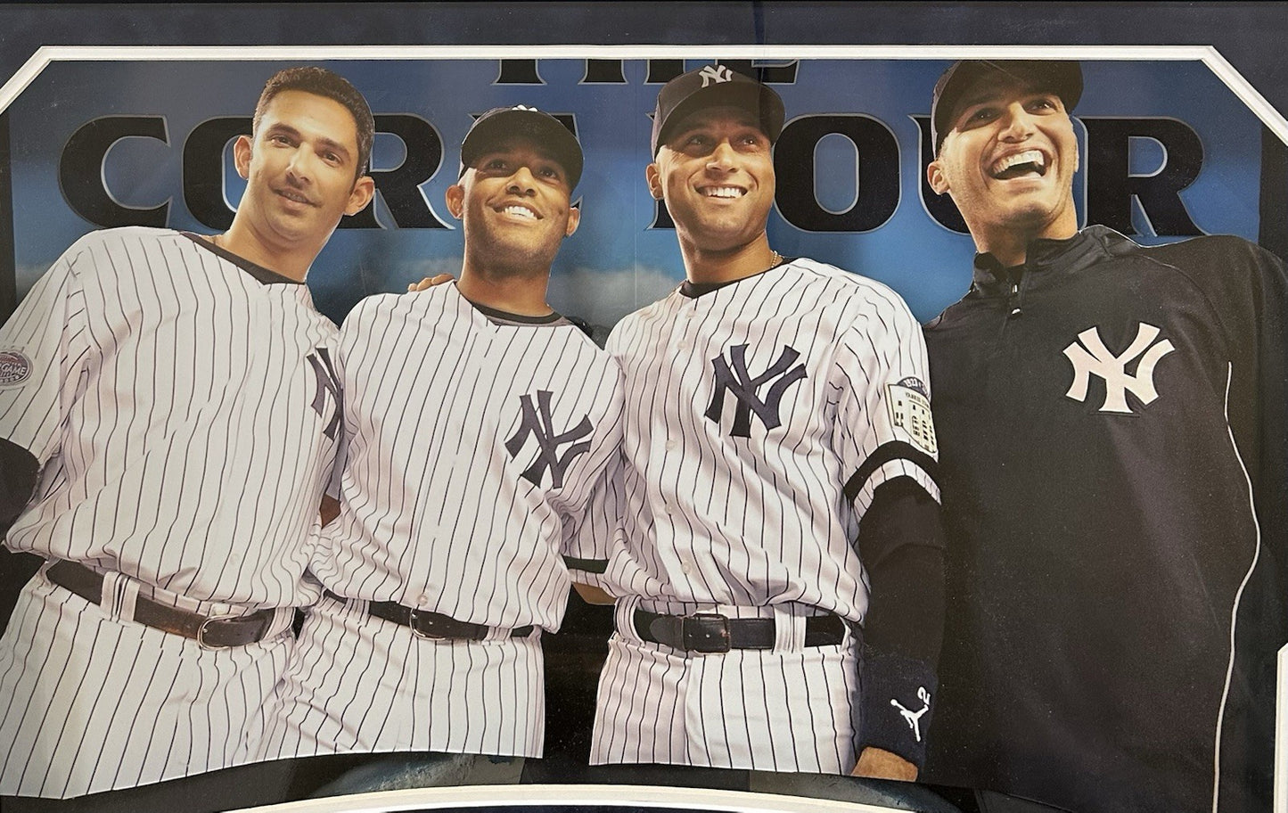 Yankees Core 4 Signed Framed Photo Collage Seatback Shadowbox Jeter Auto MLB HOF