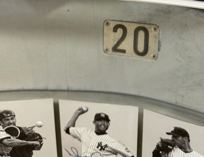 Yankees Core 4 Signed Framed Photo Collage Seatback Shadowbox Jeter Auto MLB HOF