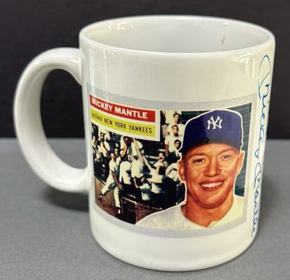 Mickey Mantle Signed 1956 Topps Card Mug NY Yankees Autograph PSA LOA 1/1 HOF