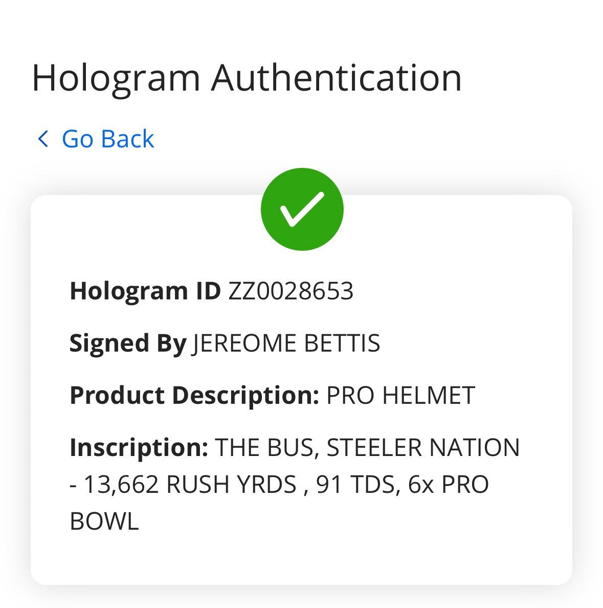 Jerome Bettis Signed Steelers Pro Authentic FS Helmet /36 Stat Auto Fanatics HOF