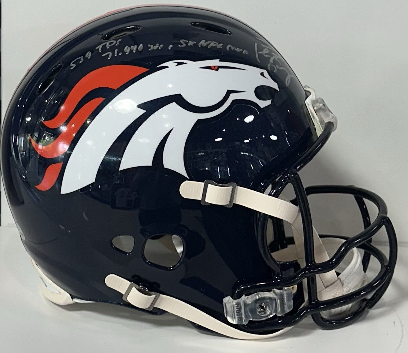 Peyton Manning Signed Broncos Pro Authentic FS Helmet 3 Stat Auto Fanatics HOF