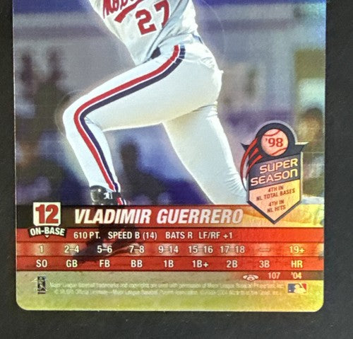 2004 MLB Showdown Vladimir Guerrero Super Season Foil # 107 MINT+ Montreal Expos