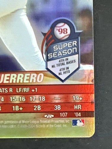 2004 MLB Showdown Vladimir Guerrero Super Season Foil # 107 MINT+ Montreal Expos