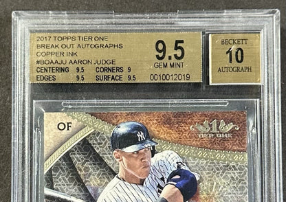 2017 Topps Tier One Aaron Judge Rookie Break Out Auto /25 BGS 9.5 10 Yankees RC